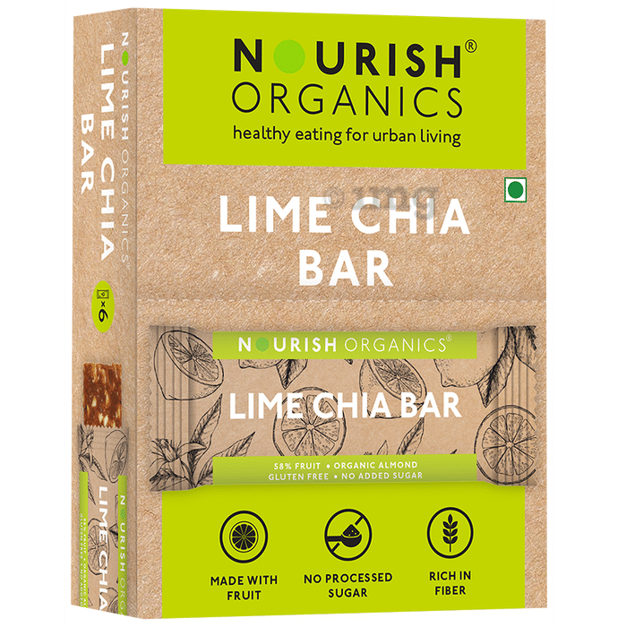 Nourish Organics Bar (30gm Each) Lime Chia