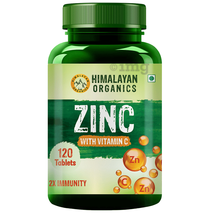 Himalayan Organics Zinc with Vitamin C for Skin Health, Immunity & Antioxidant Support | Tablet