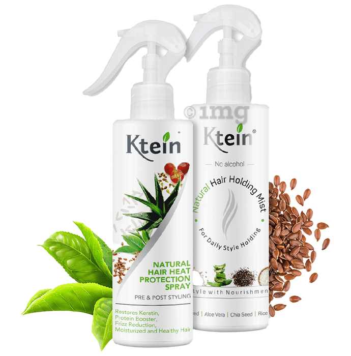 Ktein Combo Pack of Natural Hair Heat Protection Spray & Natural Hair Holding Mist Spray (200ml Each)