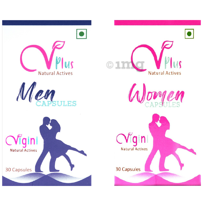 Vigini VPlus Natural Actives Combo Pack of Men Capsule & Women Capsule (30 Each)