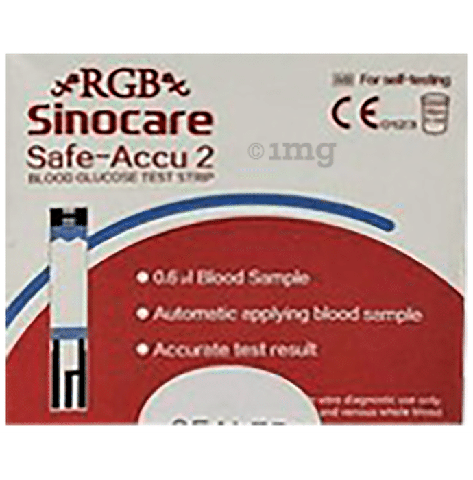 RGB Sinocare Safe-Accu 2 Blood Glucose Test Strip (25 Each)