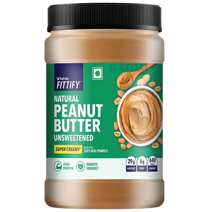 Saffola Fittify Natural Peanut Butter Unsweetened Super Creamy