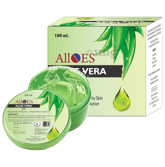 Alloes Aloe Vera Gel for Pimples & Wrinkles Solution