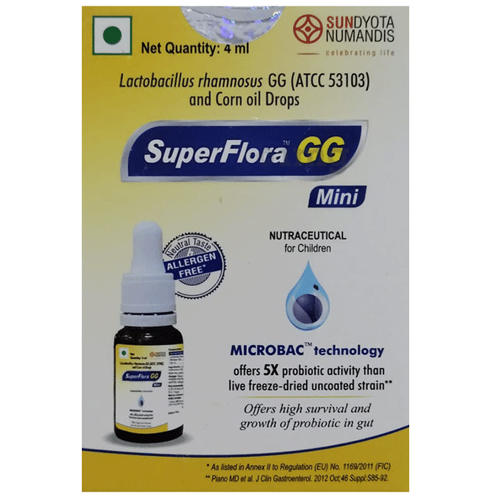 Superflora GG Oral Drops | Probiotic Support For Children | Neutral Taste | Supports Gut Health & Immunity Oral Drops