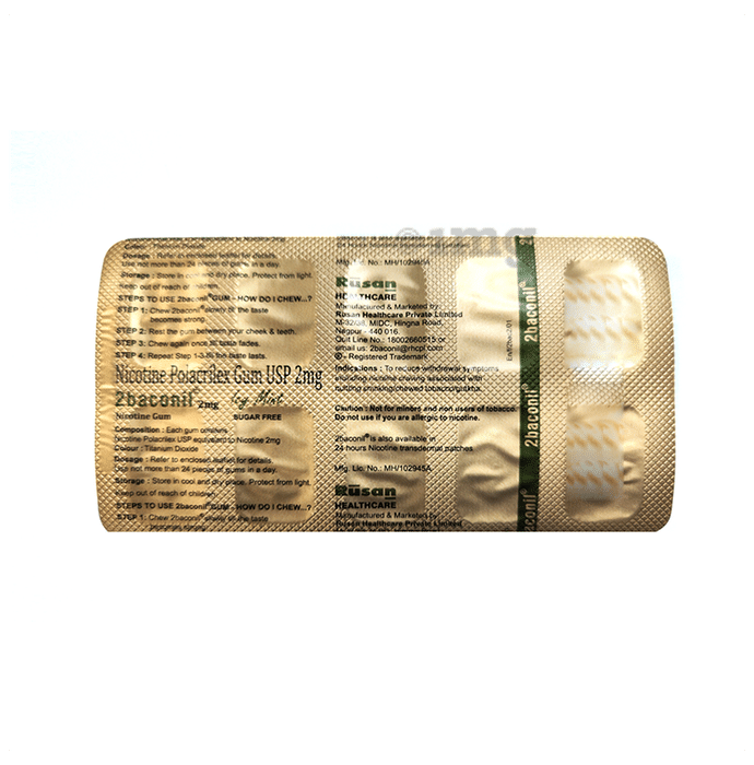 2baconil 2mg Nicotine Chewing Gum | Sugar-Free | Flavour Sugar Free Ice Mint Chewing Gums