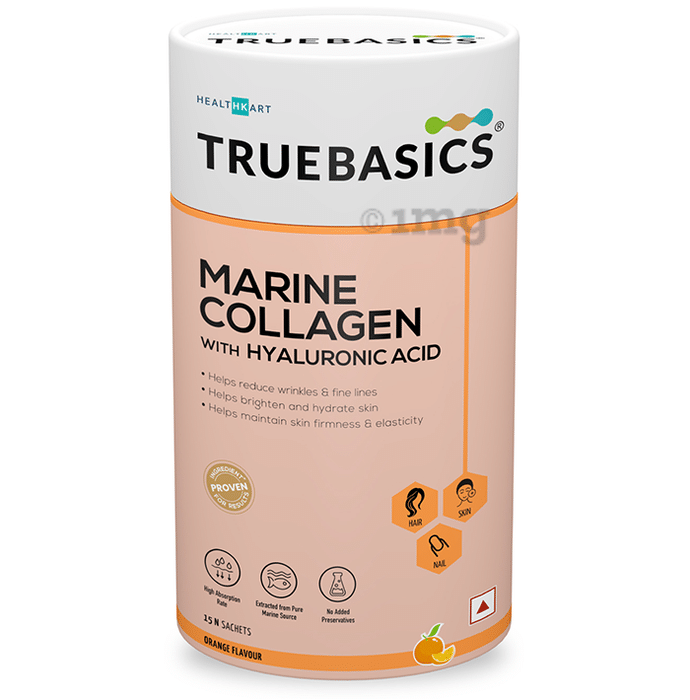 TrueBasics Marine Collagen with Hyaluronic Acid Sachet (8gm Each) Orange