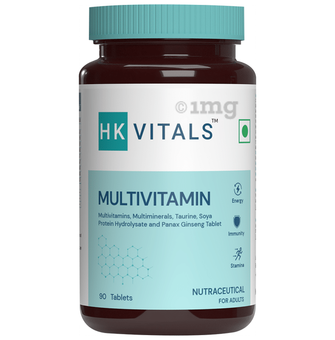 HealthKart HK Vitals Multivitamin with Multimineral, Amino Acids, Taurine & Ginseng Extract | For Energy, Immunity & Stamina | Tablet