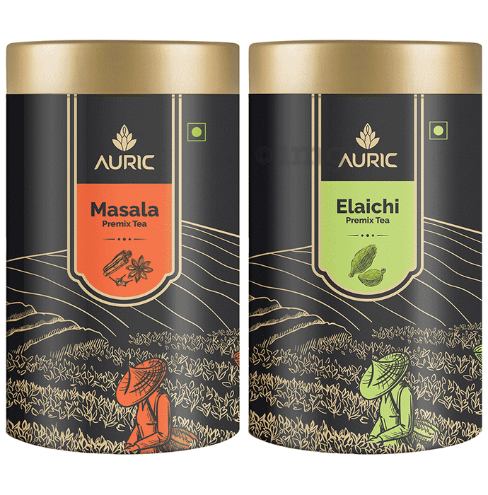 Auric Combo Pack of Masala Premix Tea 180gm & Elaichi Premix Tea 200gm