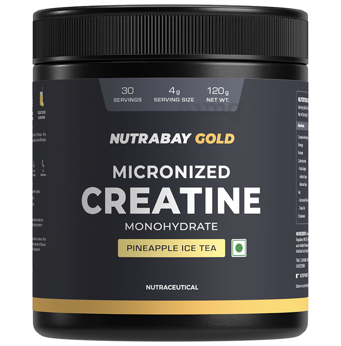 Nutrabay Gold Micronized Creatine Monohydrate Powder Pineapple Ice Tea