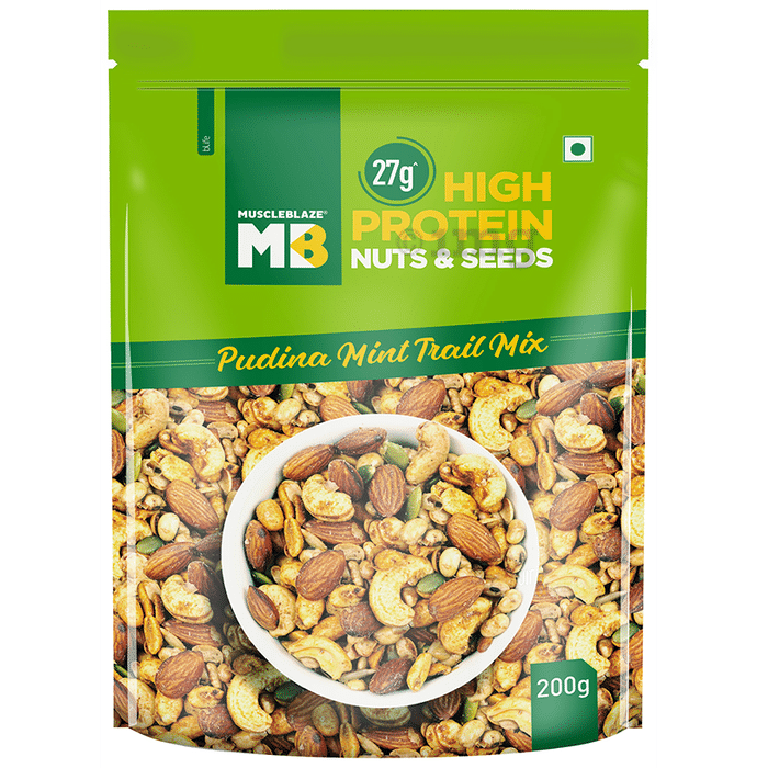 MuscleBlaze High Protein Nuts & Seeds Pudina Mint Trail Mix