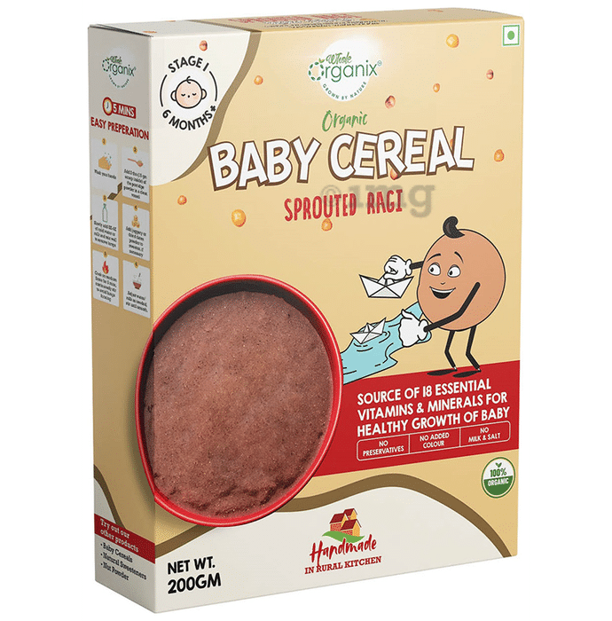 Whole Organix Organic Baby Cereal Stage 1, 6 Months Sprouted Ragi