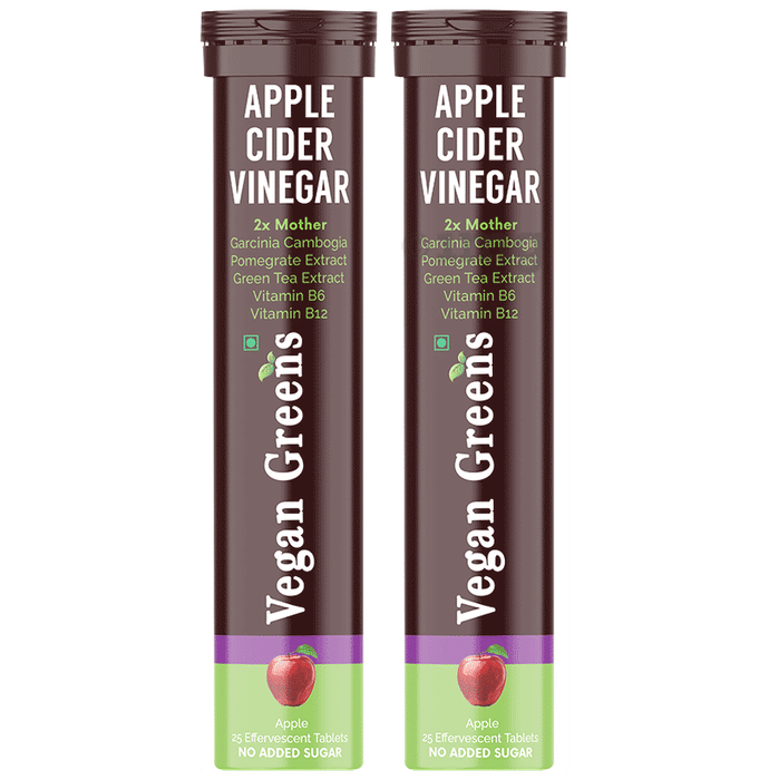Vegan Greens  Apple Cider Vinegar  Effervescent Tablet (25 Each) Apple