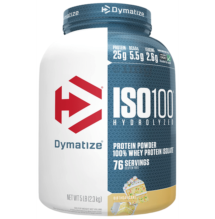 Dymatize Nutrition ISO 100 Hydrolyzed 100% Whey Protein Isloate Powder Birthday Cake