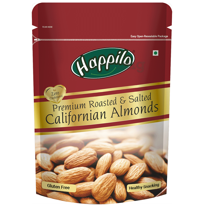 Happilo Premium Californian Almonds Roasted & Salted (200gm Each)