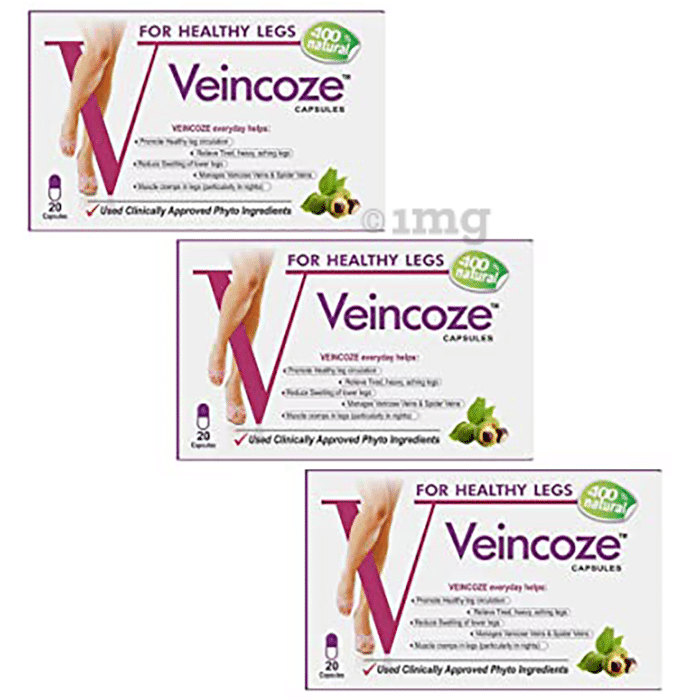 Veincoze Advanced Formula Capsule for Varicose Veins and Spider Veins Support (20 Each)