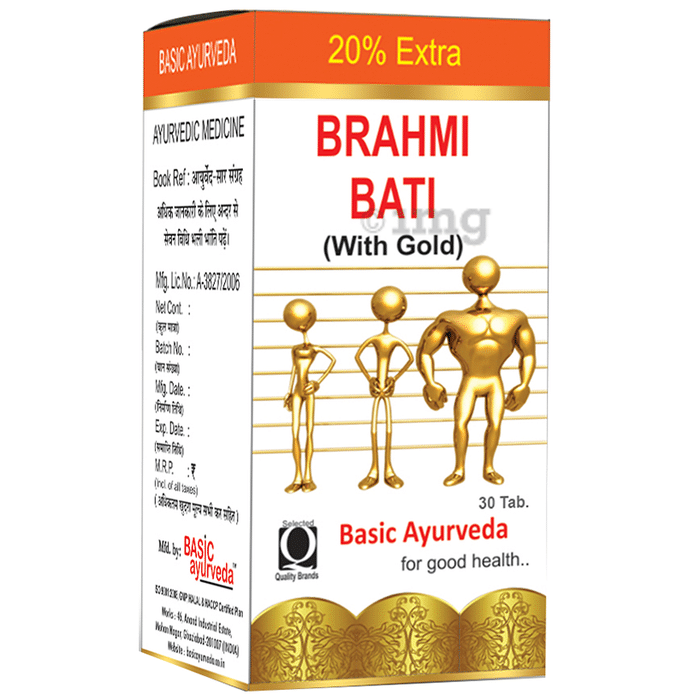 Basic Ayurveda Brahmi Bati with Gold