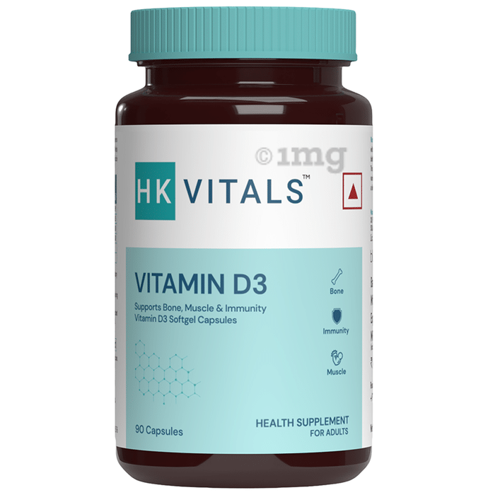 Healthkart HK Vitals Vitamin D3 for Bones, Immunity & Muscles | Soft Gelatin Capsule