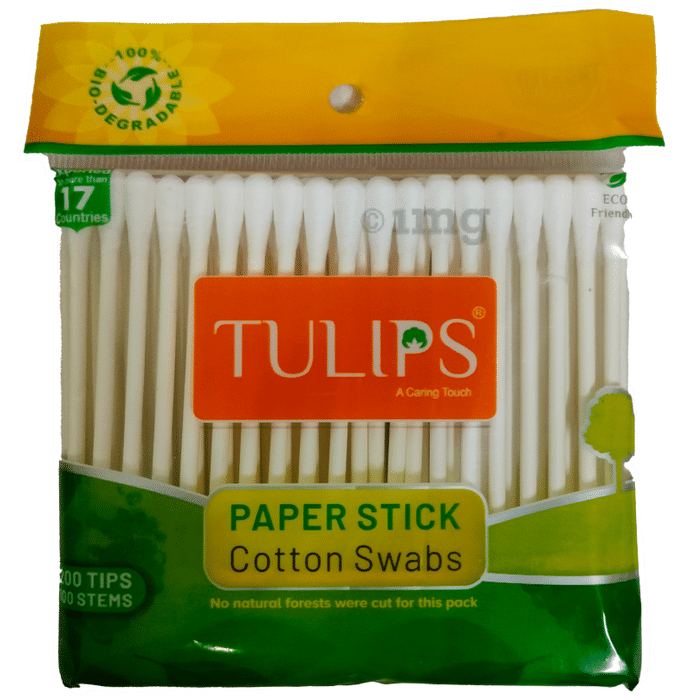 Tulips Paper Stick Cotton Swabs