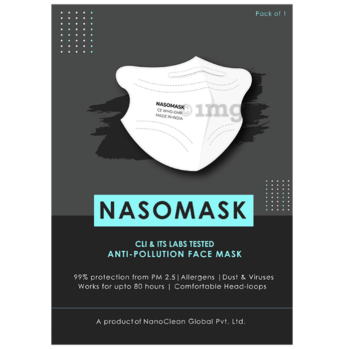 Nasomask N95 Anti-Pollution Face Mask with Headloop Normal Design White