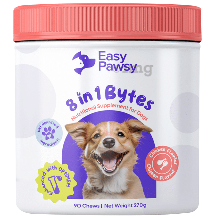 Easy Pawsy 8 in 1 Multifunctional Bytes Functional Supplements for Dogs Chicken