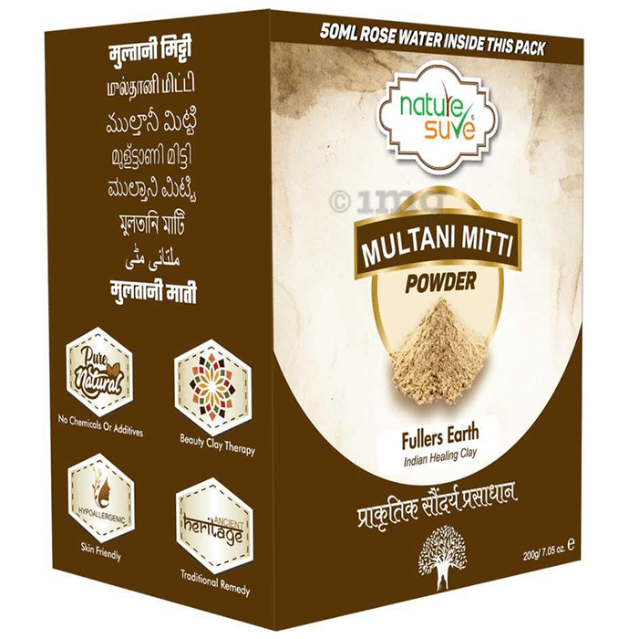 Nature Sure Multani Mitti Powder (200gm Each) with 50ml Rose Water Free