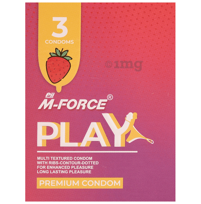 PII M-Force Play Condom (3 Each) Strawberry