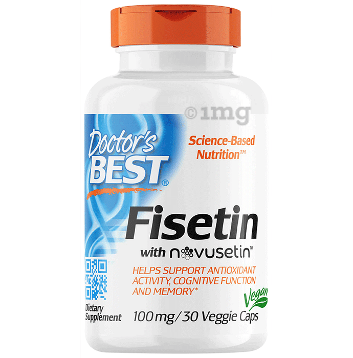 Doctor's Best Fisetin Featuring Novusetin 100mg Veggie Capsule |  For Antioxidant & Brain Support