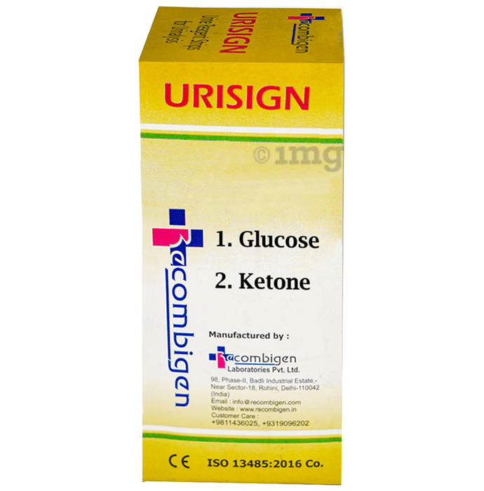 Recombigen Urisign 2 Parameter Reagent Strips for Glucose and Ketone Analysis