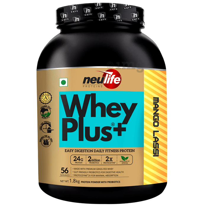 Neulife Whey Plus+ Protein Powder with Probiotics Mango Lassi