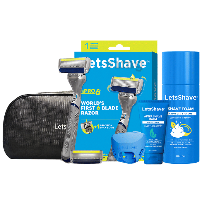 LetsShave Pro 6 Plus Lite Face & Body Shaving Razor Grooming Kit
