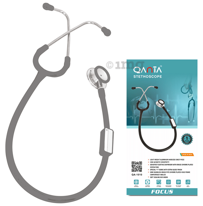 Qanta QA-1010 Stethoscope Focus With Aluminium Anodized Chest Piece Grey