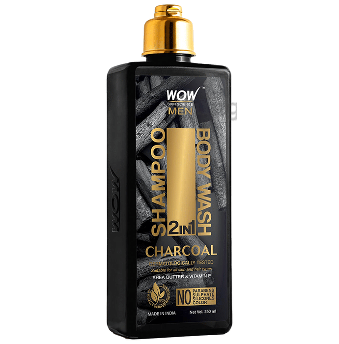 WOW Skin Science Men Charcoal 2 In 1 Shampoo + Body Wash