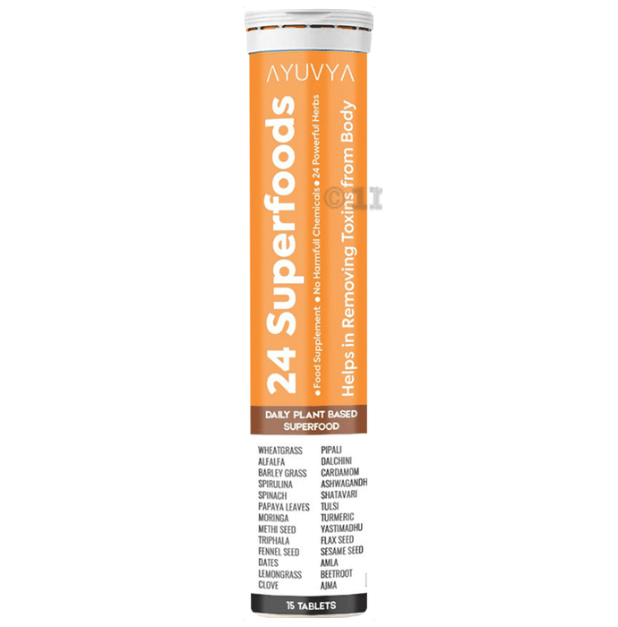 Ayuvya 24 Superfoods Plant Based Tablet Supports Immunity, Gut Health & Detox Body