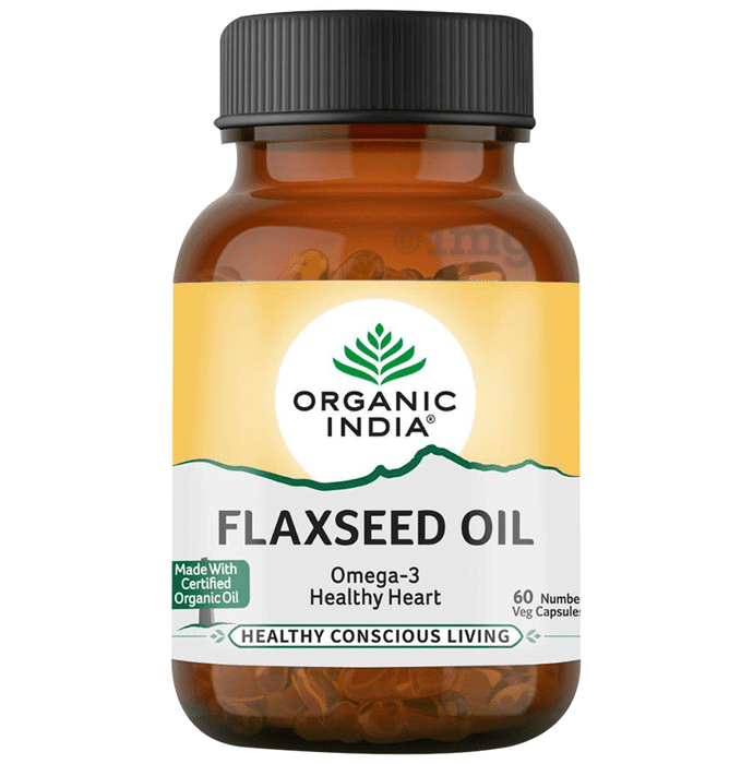 Organic India Flaxseed Oil Veg Capsule | Supports Heart Health