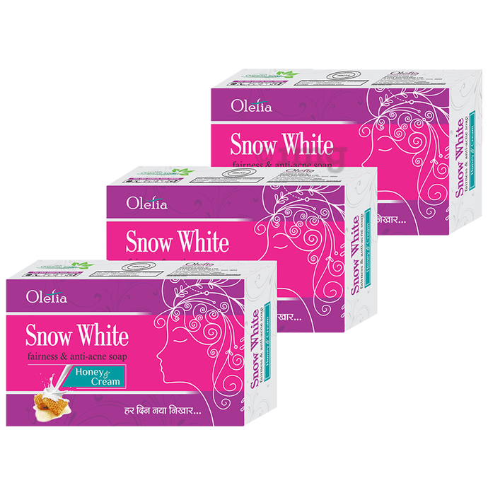 Olefia Snow White Fairness & Anti-Acne Soap (75gm Each)