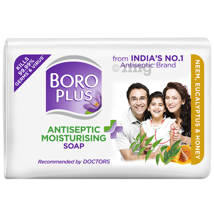 Boroplus Antiseptic + Moisturising Soap 125gm Each (Buy 3 Get 1 Free) Neem, Eucalyptus & Honey