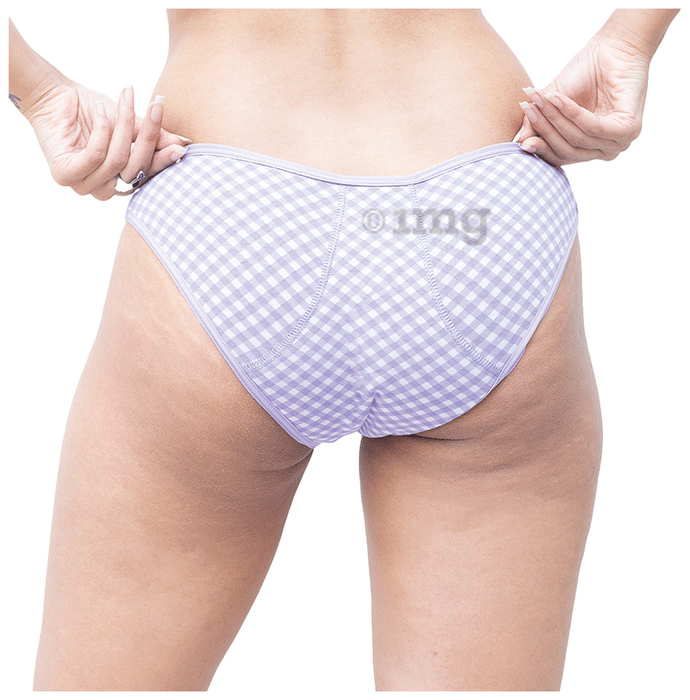 SochGreen Organic Bikini Period Panty Large Lavender Check