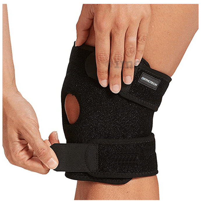 Orthotech OR-2437 Open Patella Knee Support Free Size Black