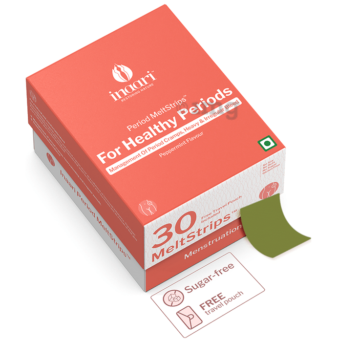 Inaari Meltstrips for Healthy Periods Management of Period Cramps, Heavy & Irregular Bleed Peppermint