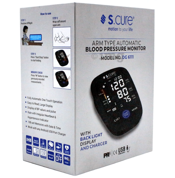 S.Cure Arm Type Automatic Blood Pressure Monitor