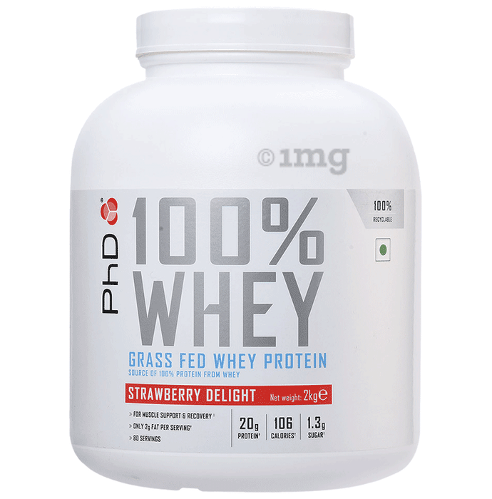 PHD 100% Grass Fed Whey Protein Strawberry Delight