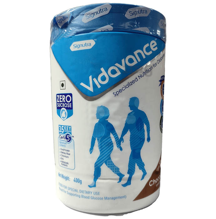 Vidavance Powder for Diabetes | Supports Blood Glucose Management | Sucrose Free | Flavour Chocolate