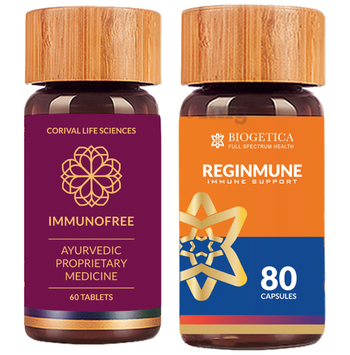 Biogetica Combo Pack of Immunofree Tablet (60) & Reginmune Immune Support Capsule (80)