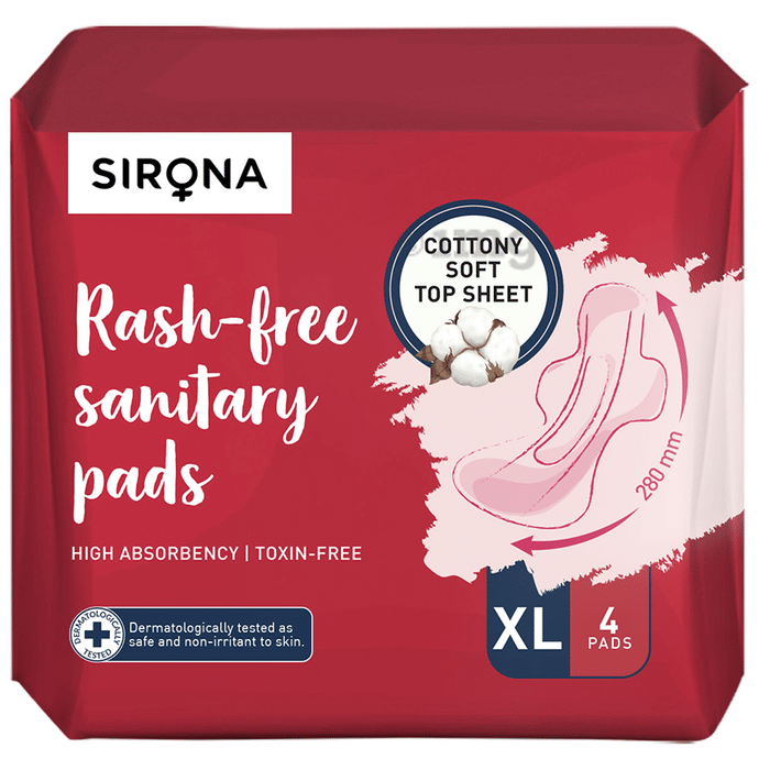 Sirona Cottony Top Sheet Soft Rash Free Sanitary Pads XL