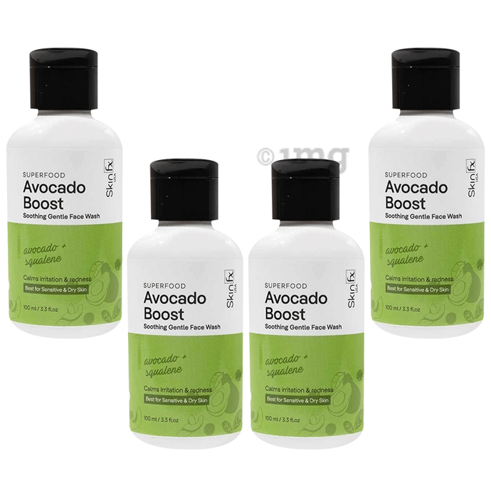 Skin Fx Superfood Avocado Boost Soothing Gentle Face Wash (100ml Each)