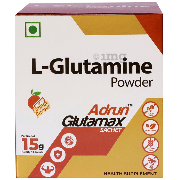 Adrun Glutamax L-Glutamine Powder Sachet (15gm Each) Orange