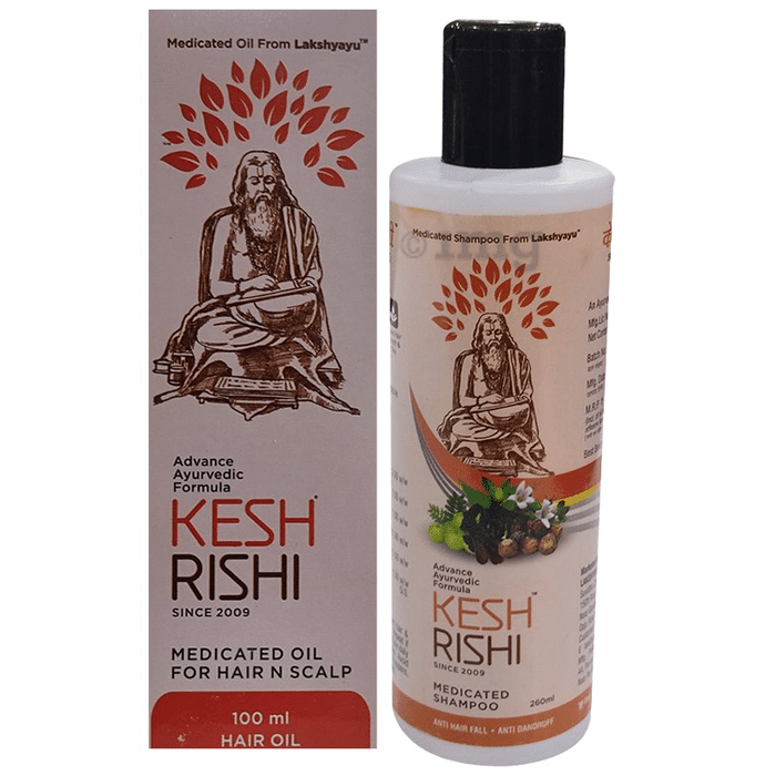 Combo Pack of Lakshyayu Kesh Rishi Oil (100ml) & Lakshyayu Kesh Rishi Shampoo (260ml)