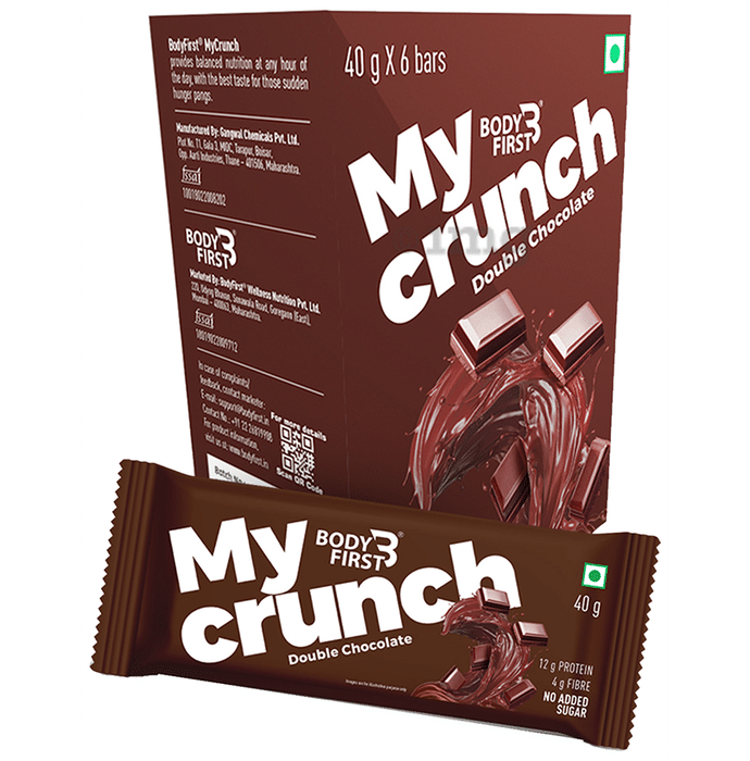 Body First My Crunch Protein Bar (40gm Each) Double Chocolate