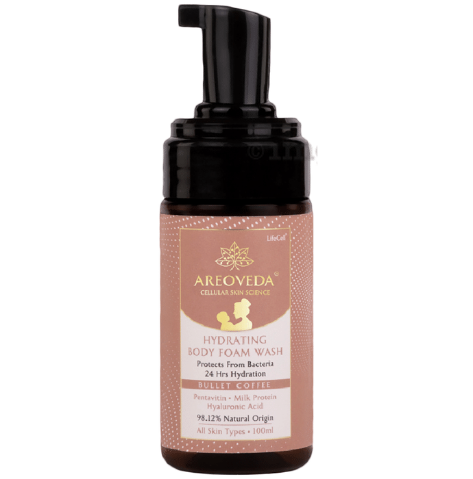 Areoveda Hydrating Body Foam Wash With Pentavitin & Sodium Hyaluronate for 24 Hrs Hydration for All Skin Types