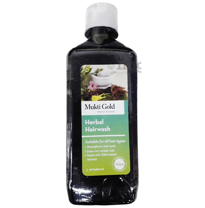 Axiom Mukti Gold Herbal Hairwash Shampoo | Helps Strengthen Hair Roots | Suitable for All Hair Types